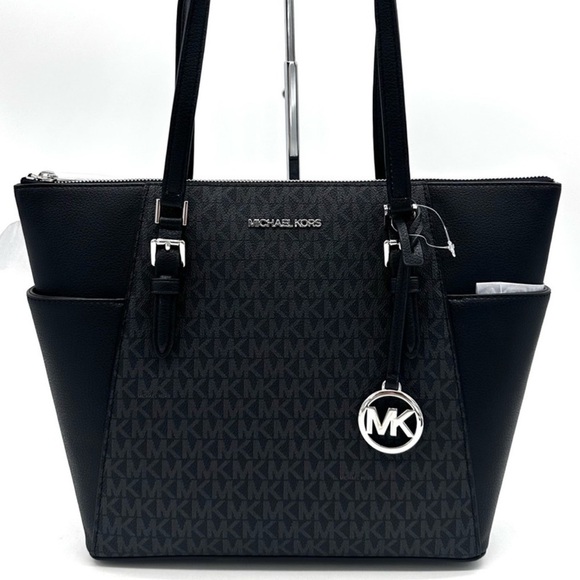 Michael Kors Large Charlotte Tote Bag Black (NWT) - Picture 1 of 10